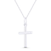 Hollow-Cast Latin Crucifix Christian Catholic Cross Pendant in .925 Sterling Silver - BT-CP027-SLP