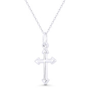 Hollow-Cast Christian Catholic Arrow Cross Pendant in .925 Sterling Silver - BT-CP028-SLP