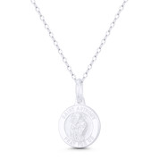 St. Anthony of Padua, Patron Saint of Lost Things 12mm (0.5in) Medallion Pendant in .925 Sterling Silver - BT-CP036-12MM-SLP