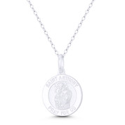 St. Anthony of Padua, Patron Saint of Lost Things 15mm (0.6in) Medallion Pendant in .925 Sterling Silver - BT-CP036-15MM-SLP