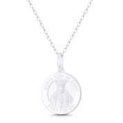 Santo Nino De Cebu Baby Jesus Christ Medallion Filipino Catholic Pendant in .925 Sterling Silver - BT-CP043-15MM-SLP