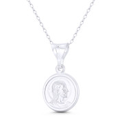 Jesus Christ, Son of God, 15mm (0.6in) Button Pendant in .925 Sterling Silver - BT-CP048-15MM-SLP