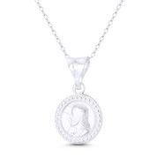 Jesus Christ, Son of God, 25x15mm (1x0.6in) Button Pendant in .925 Sterling Silver - BT-CP051-15MM-SLP