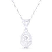 Holy Mother Virgin Mary 25x11mm (1x0.4in) Pendant in .925 Sterling Silver - BT-CP055-15MM-SLP