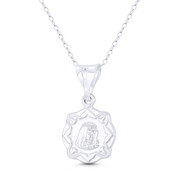 Holy Mother Virgin Mary 26x15mm (1x0.6in) Pendant in .925 Sterling Silver - BT-CP062-15MM-SLP