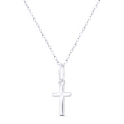 Tiny Latin Crucifix Christian Catholic Cross Baby Pendant in .925 Sterling Silver - BT-CP085-SLP