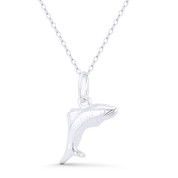 Salmon Fish Sealife Charm Hollow 3D 25x11mm (1x0.4in) Pendant in .925 Sterling Silver - BT-FP034-SLP