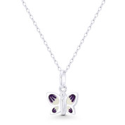 Butterfly Insect Animal Charm 16x13mm (0.6x0.5in) Pendant in .925 Sterling Silver - BT-FP049-SLP
