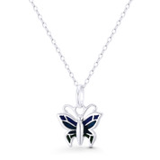Butterfly Insect Animal Charm 17x14mm (0.7x0.6in) Pendant in .925 Sterling Silver - BT-FP050-SLP
