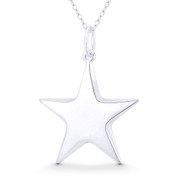 5-Pointed Star Celestial Charm 34x25mm (1.3x1in) Pendant in .925 Sterling Silver - BT-FP073-SLP