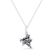 Butterfly Insect Animal Charm 19x12mm (0.75x0.5in) Pendant in Oxidized .925 Sterling Silver - BT-FP120-SLO