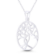 Tree-of-Life / Knowledge Etz Chaim 33x20mm (1.3x0.8in) Pendant in .925 Sterling Silver - BT-FP145-SLP