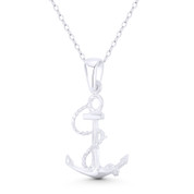 Ship's Anchor Sailor & Seaman Luck Charm 28x15mm (1.1x0.6in) Pendant in .925 Sterling Silver - BT-FP148-SLP