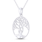 Tree-of-Life / Knowledge Etz Chaim 35x19mm (1.4x0.75in) Pendant in .925 Sterling Silver - BT-FP223-SLP