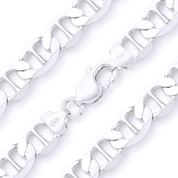 12mm Marina / Mariner Link Italian Chain Bracelet in Solid .925 Sterling Silver - CLB-MARN1-300-SLP
