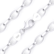 8mm Romy Link Oval Cable Italian Chain Bracelet in Solid .925 Italy Sterling Silver - CLB-ROMY1-8MM-SLP