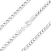 2.4mm Flexible Snake Link Italian Chain Bracelet in .925 Sterling Silver - CLB-SNAKE17-240-SLP