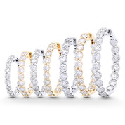 IGI Certified (F Color, VS Clarity) Lab Grown Diamond Round Brilliant Cut 4-Prong Shared Classic Full Circle Hoop Earrings