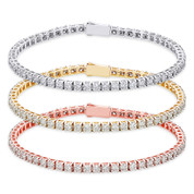 5.00ct (F Color, VS Clarity) Lab Grown Diamond Round Brilliant Cut Single-Line Eternity Tennis Bracelet - BTET001-LDR