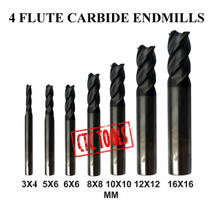 Center Cutting Tungsten Micrograin Carbide End Mills Endmill CNC Cutters In Sizes 3MM To 16MM