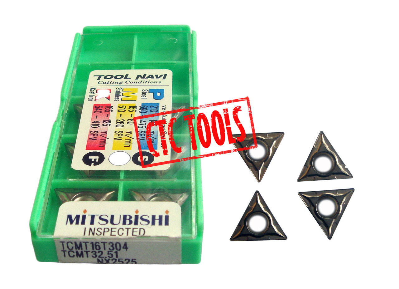 MITSUBISHI CARBIDE INSERT TCMT160304 NX2525 (10PCS) #N39