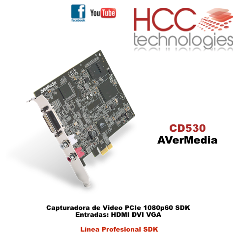 Capturadora VGA HDMI DVI AVerMedia CD530 HCC Technologies HD Video HD 1920  1200 60fps