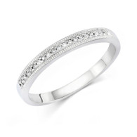 14k White gold diamond band by Camelot