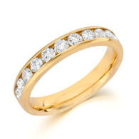14k Yellow gold diamond channel band by Camelot Bridal