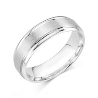 14K White gold gents band
