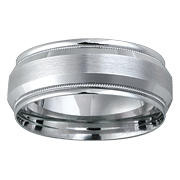 14K White gold gents band