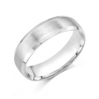 14K White gold gents band