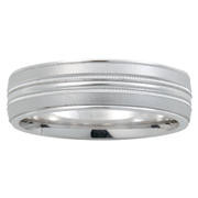 14K White gold gents band