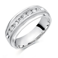 14k White gold diamond band by Camelot