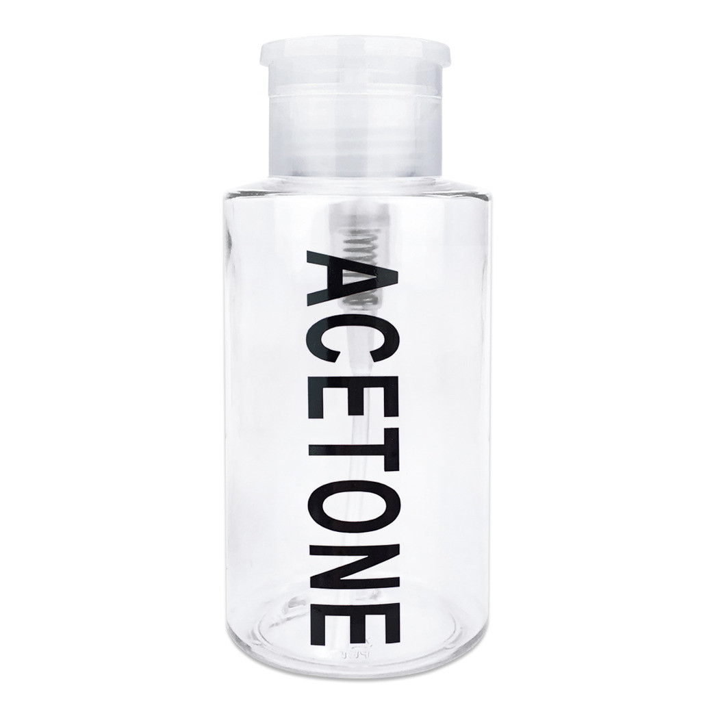 Download 10 Oz Acetone Labeled Clear Plastic Pump Dispenser Bottle - Beauticom, Inc.