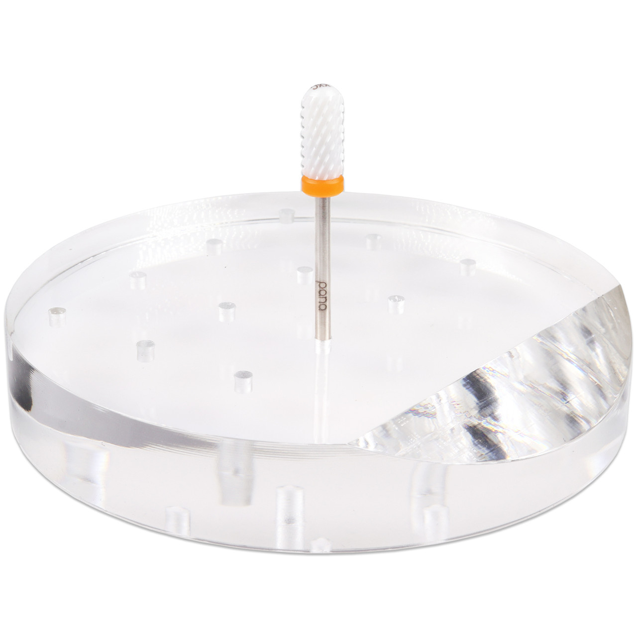 Pana Nail Drill Bits Holder Stand Display Organizer Clear Round