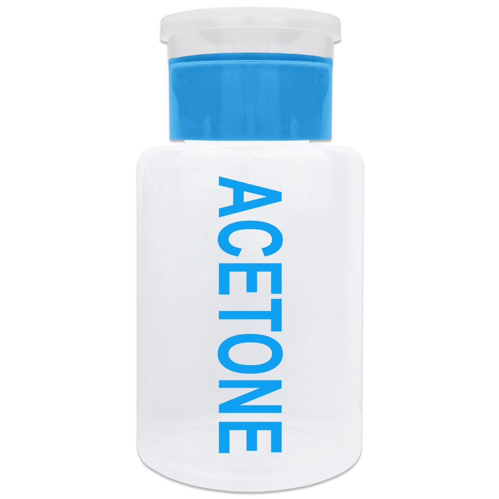 6 Oz. Blue Acetone Labeled Push Down Pump Dispenser Inc.