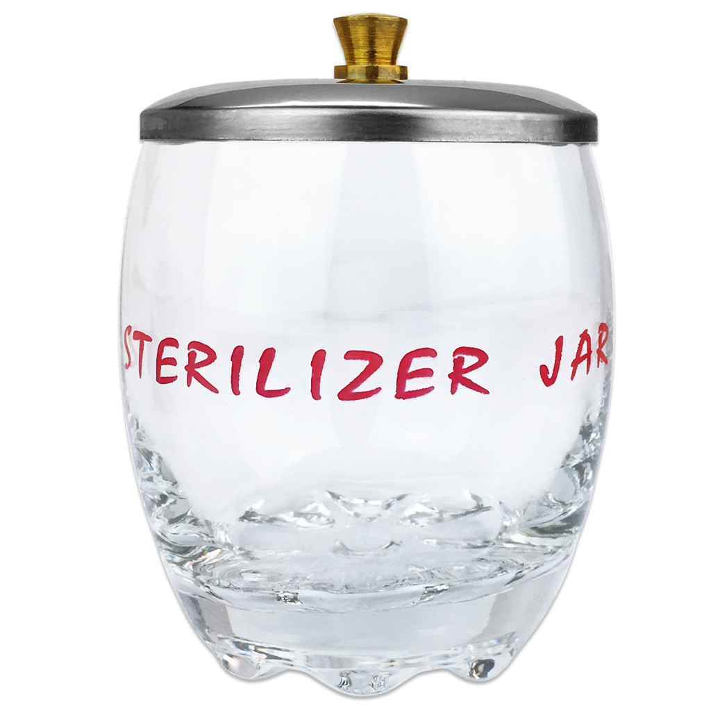 Disinfecting Sterilizer Jar with Metal Lid for Tools and Scissors