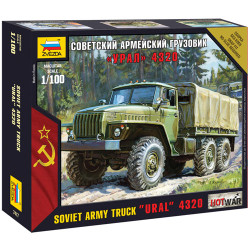 ZVEZDA 7417 Soviet Army Truck Ural Hot War 1:100 Snap Fit Model Kit