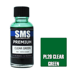 SMS PL20 Premium CLEAR GREEN 30ml Acrylic Lacquer