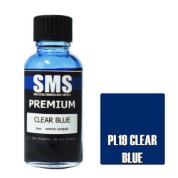 SMS PL19 Premium CLEAR BLUE 30ml Acrylic Lacquer