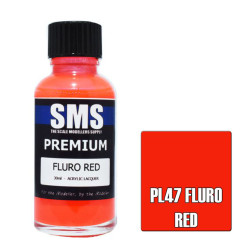 SMS PL47 Premium FLURO RED 30ml Acrylic Lacquer