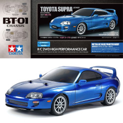 Tamiya RC 47505 Toyota Supra w/Metallic Blue Painted Body 1:10 RC Assembly Kit