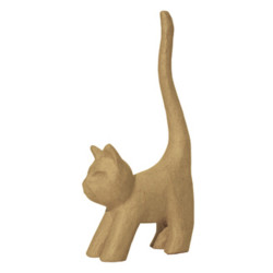 Decopatch Cat (Long Tail) 16.5cm Mache Craft Model Animal for Decorating AP129O