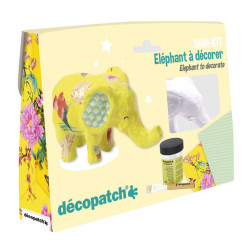 Decopatch Elephant Mini Kit - Complete Craft Decorating Activity Kit KIT029C