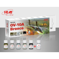 ICM 3008 OV-10A Bronco Model Kit Acrylic Paints Set 5x 12ml + Varnish Satin