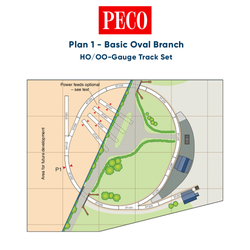 PECO Plan 1: Basic Oval Branch - Complete HO/OO Gauge Track Pack