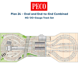 PECO Plan 24: Oval and End-to-End Combined - Complete HO/OO Gauge Track Pack