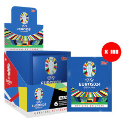 Topps EURO 2024 Sticker Collection - Full Box (100 Packets/600 Stickers)