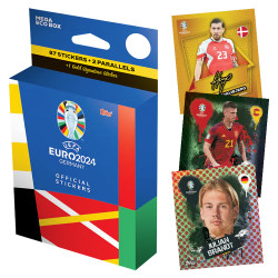 Topps EURO 2024 Sticker Collection - Mega Eco Pack (90 Stickers, 1 Gold +)