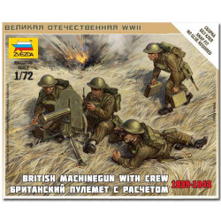 ZVEZDA 6167 British Machine Gun With Crew WWII Model Kit 1:72